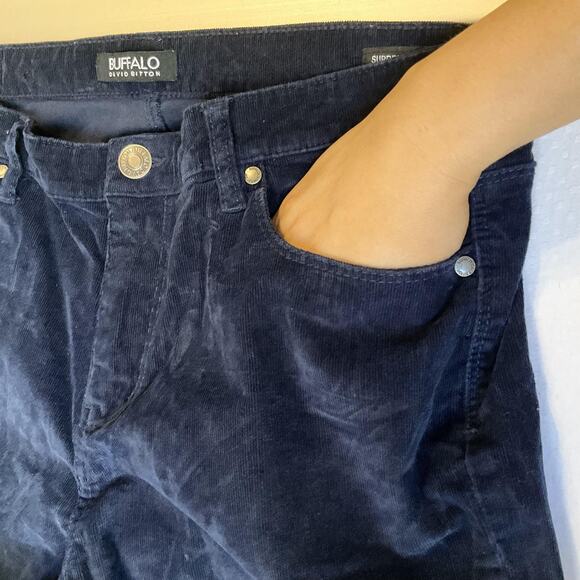 Buffalo David Bitton Women Pants 12/32 Navy Corduroy Supreme Button 32" Inseam - Picture 10 of 11